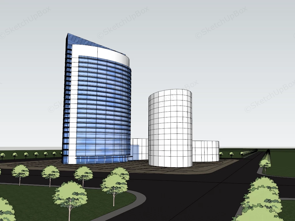 Glass Office Buildings Architecture sketchup model preview - SketchupBox