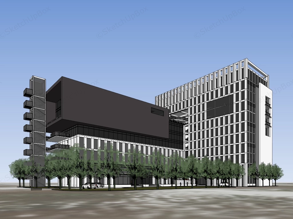 Modern Biotech Building sketchup model preview - SketchupBox