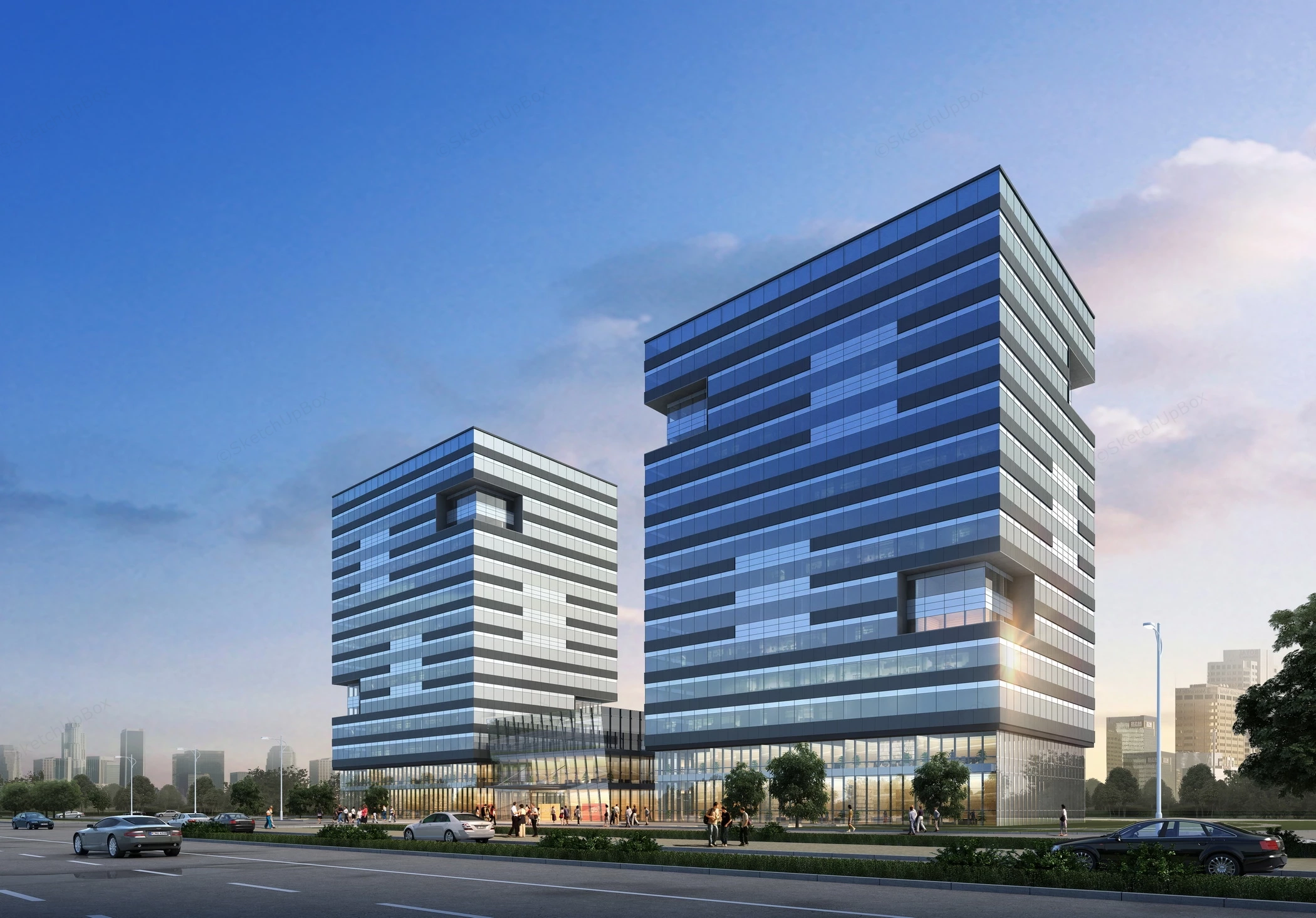 Headquarter Office Building Design sketchup model preview - SketchupBox