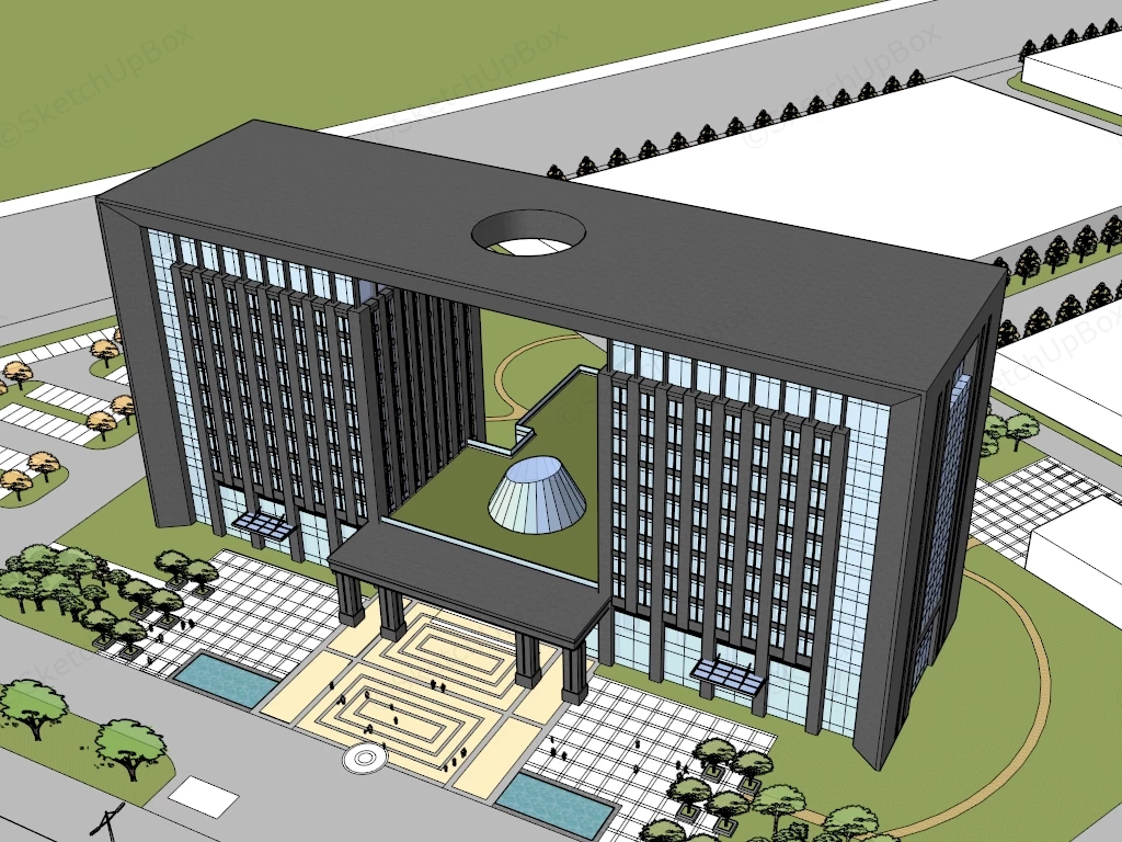 Headquarter Office Building Design sketchup model preview - SketchupBox