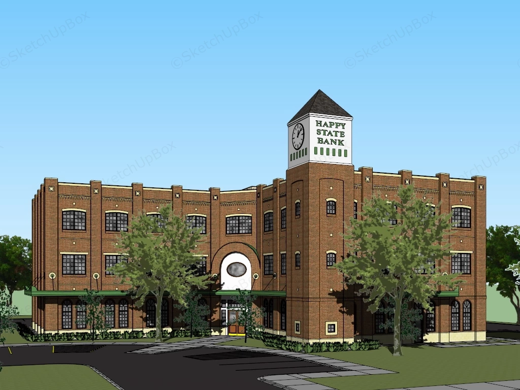 Happy State Bank sketchup model preview - SketchupBox