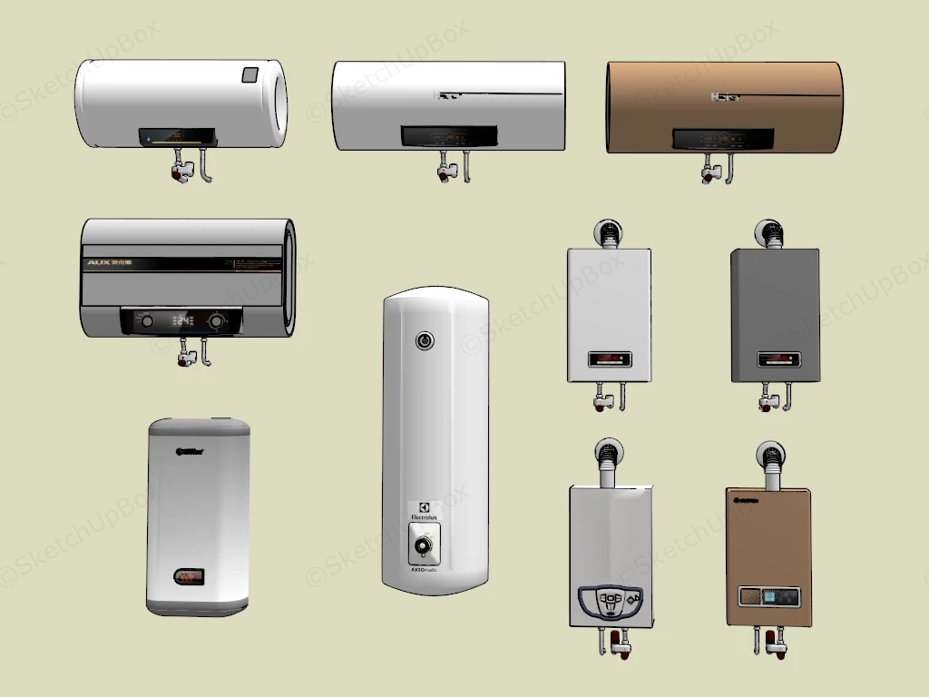 Home Water Heater Collection sketchup model preview - SketchupBox