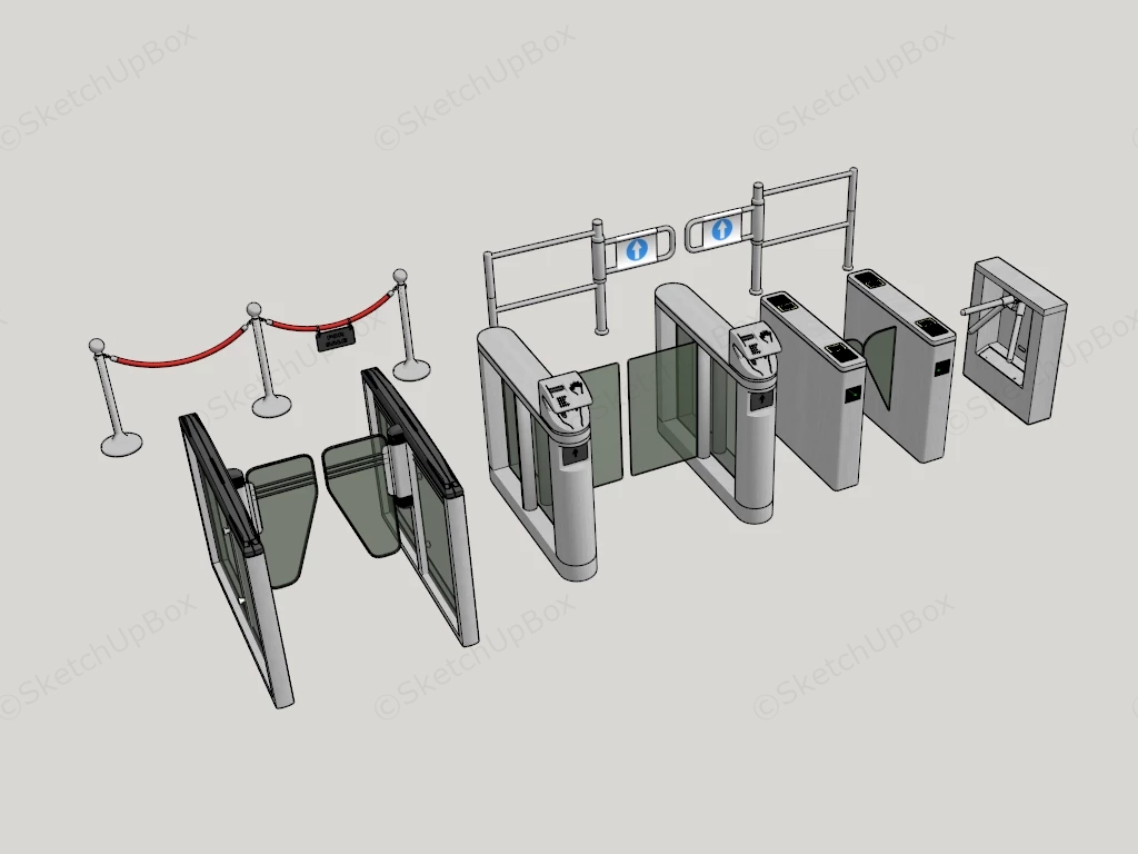 Turnstile Security Gates sketchup model preview - SketchupBox