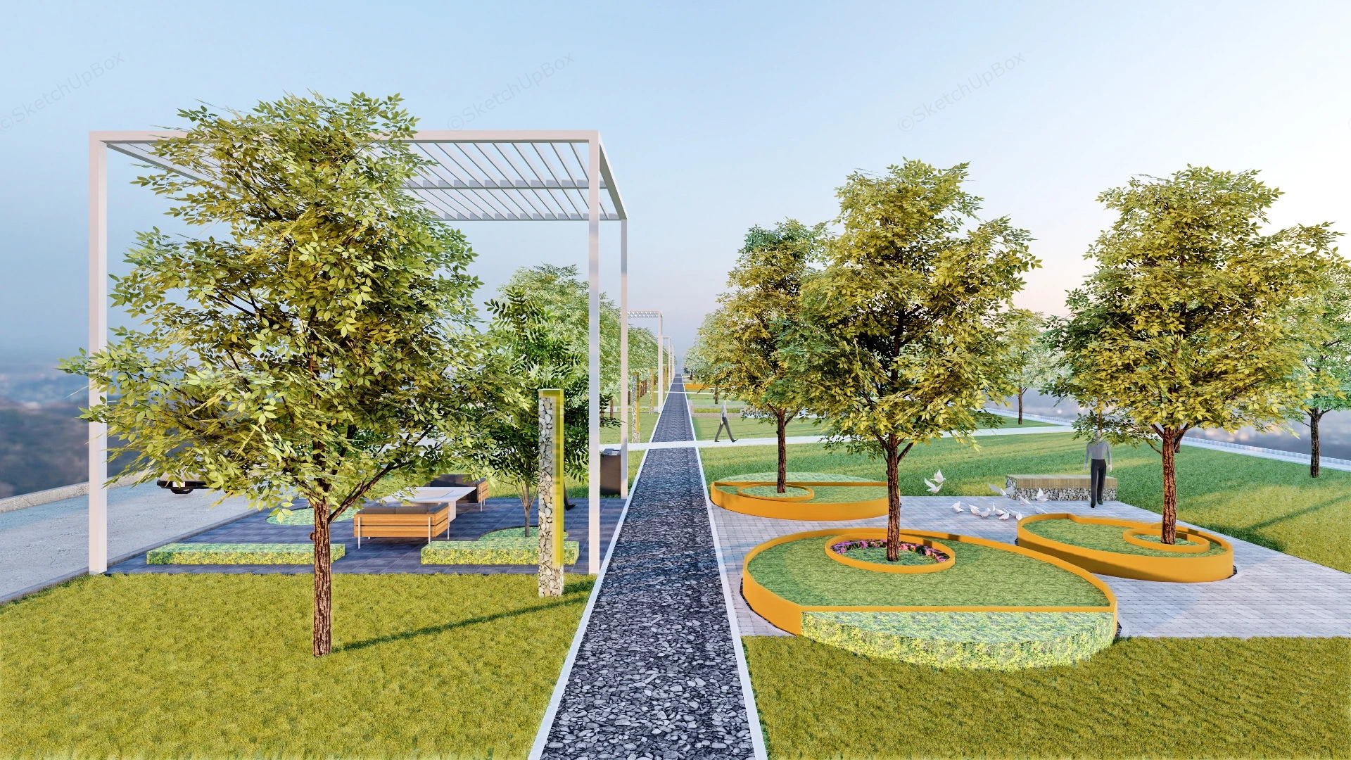 Urban Park Walkway sketchup model preview - SketchupBox
