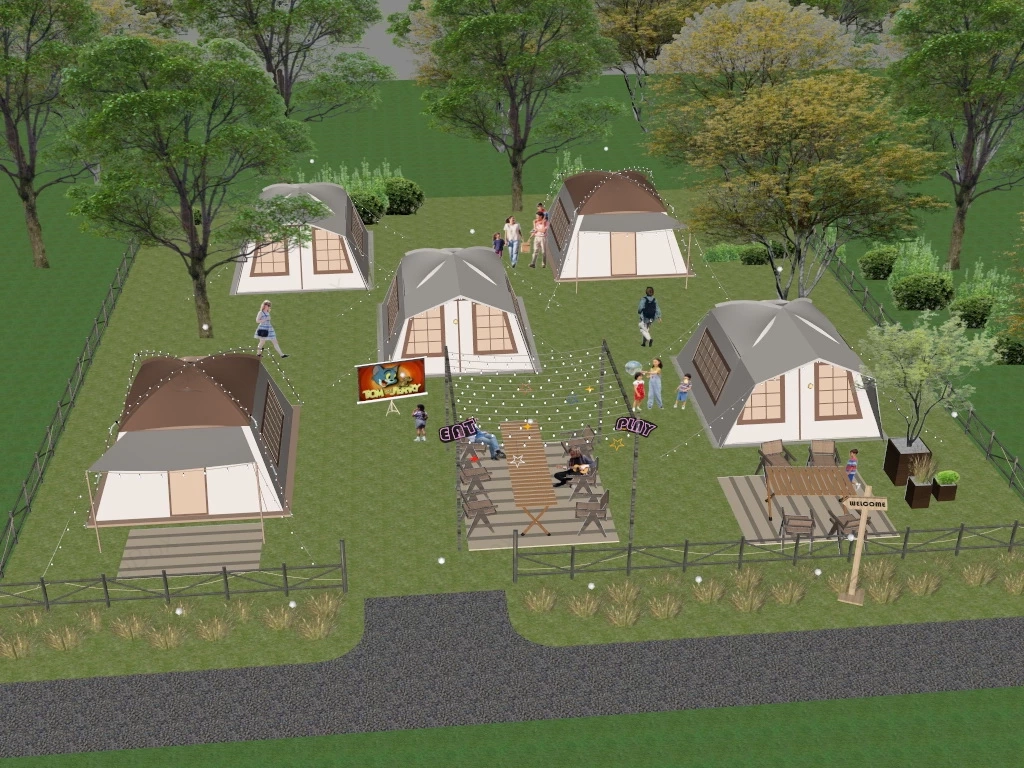 Countryside Campground sketchup model preview - SketchupBox