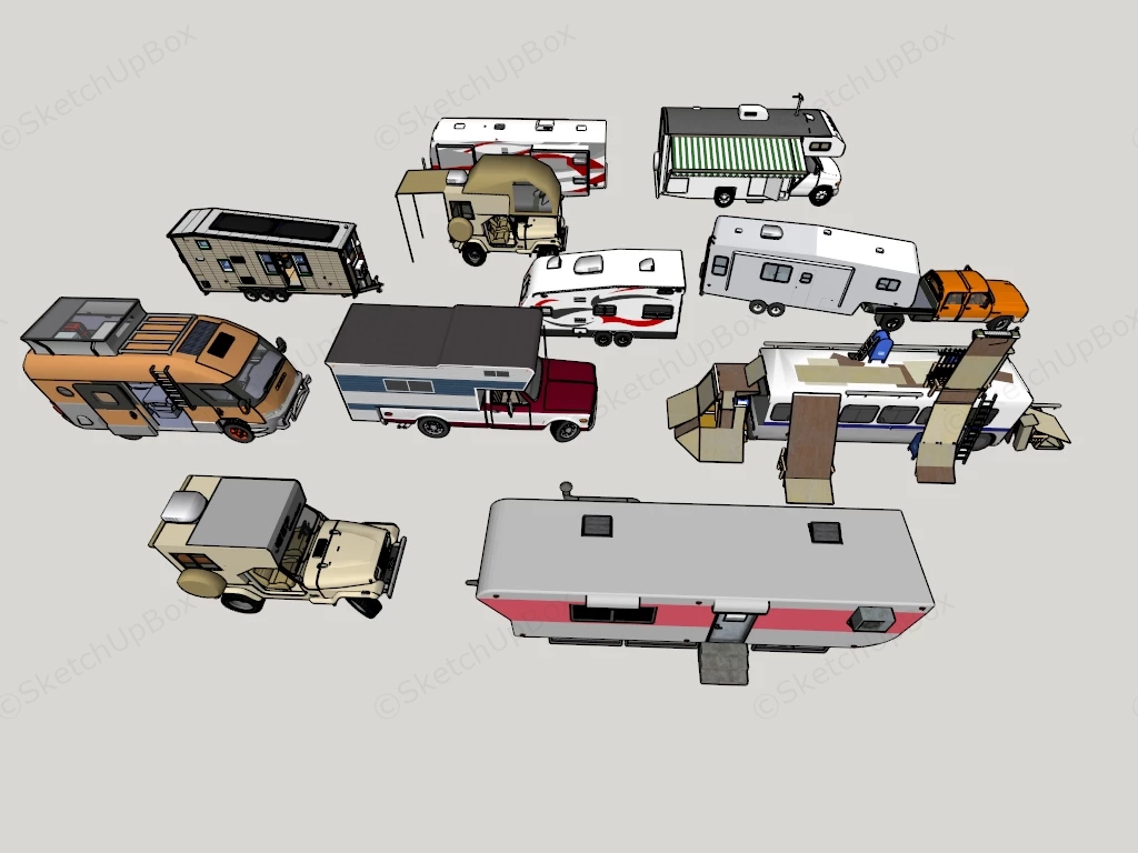 Campervan & Recreational Vehicles sketchup model preview - SketchupBox