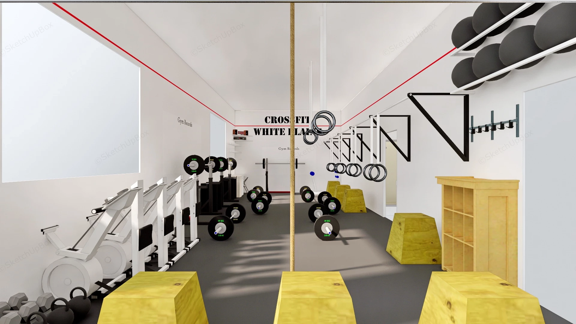 Small Space Gym Exercise Room sketchup model preview - SketchupBox