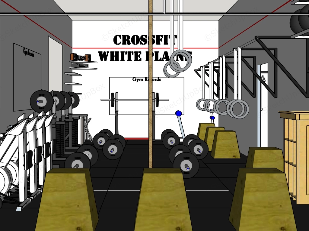 Small Space Gym Exercise Room sketchup model preview - SketchupBox