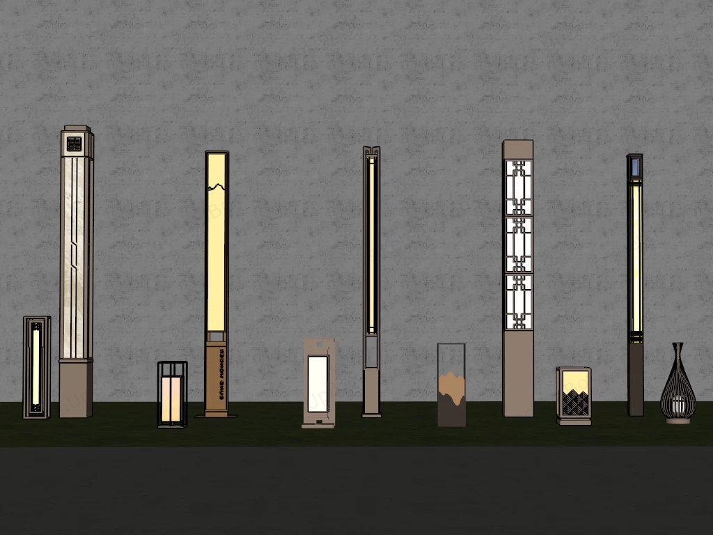 Yard & Garden Lawn Lights sketchup model preview - SketchupBox