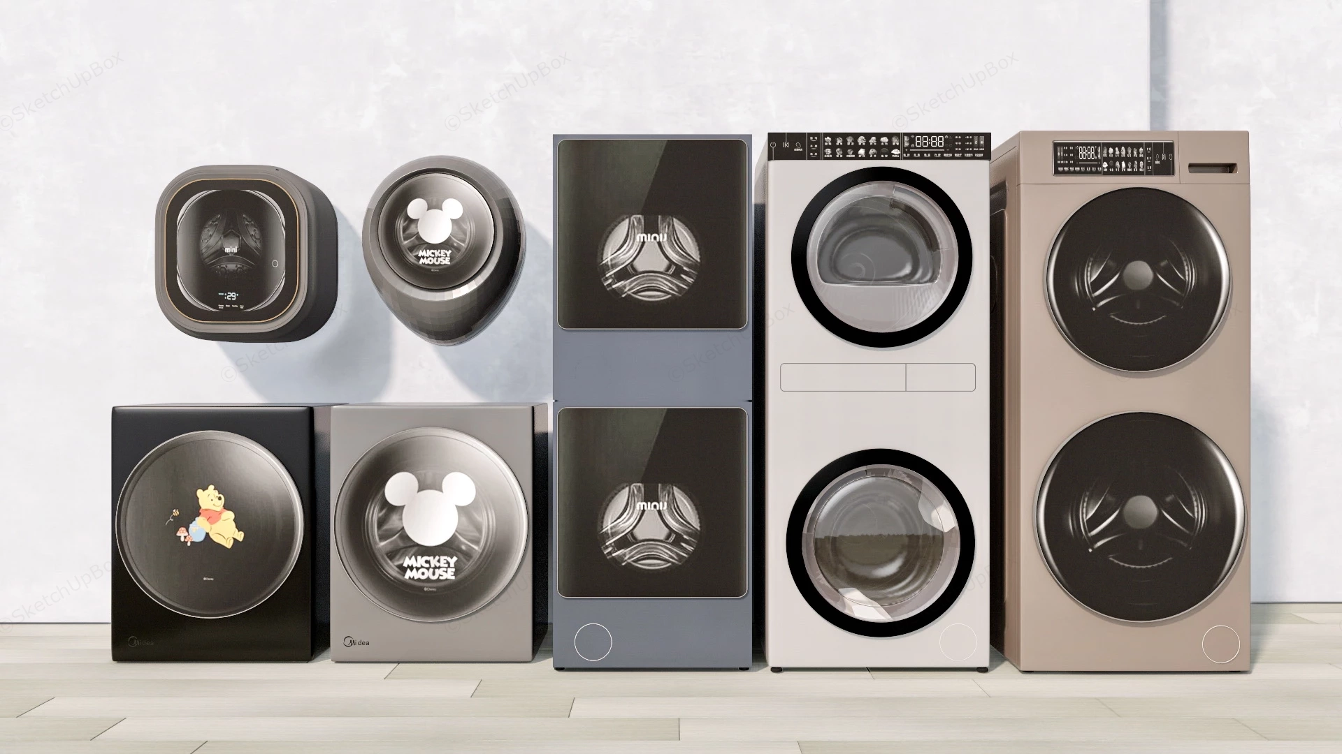 Washer Dryer Combo Units sketchup model preview - SketchupBox