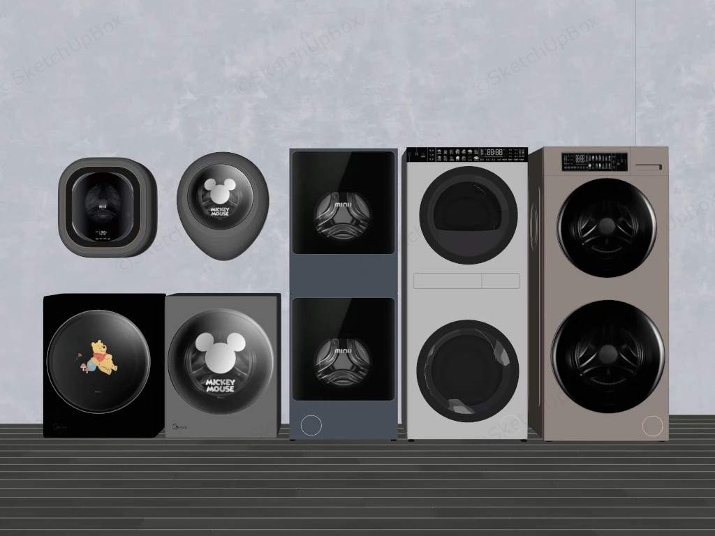 Washer Dryer Combo Units sketchup model preview - SketchupBox