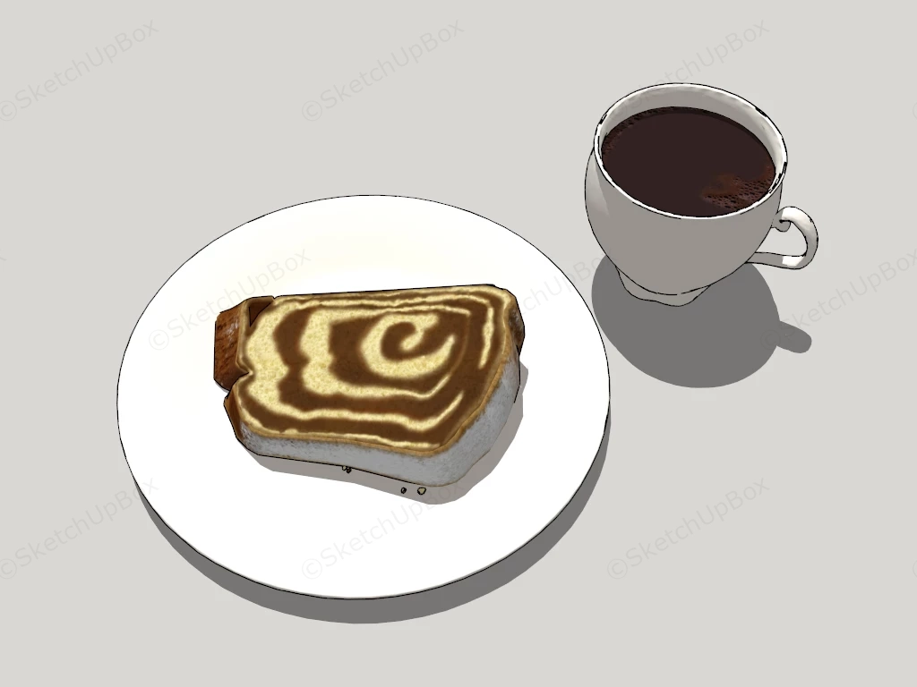 Coffee And Bread sketchup model preview - SketchupBox