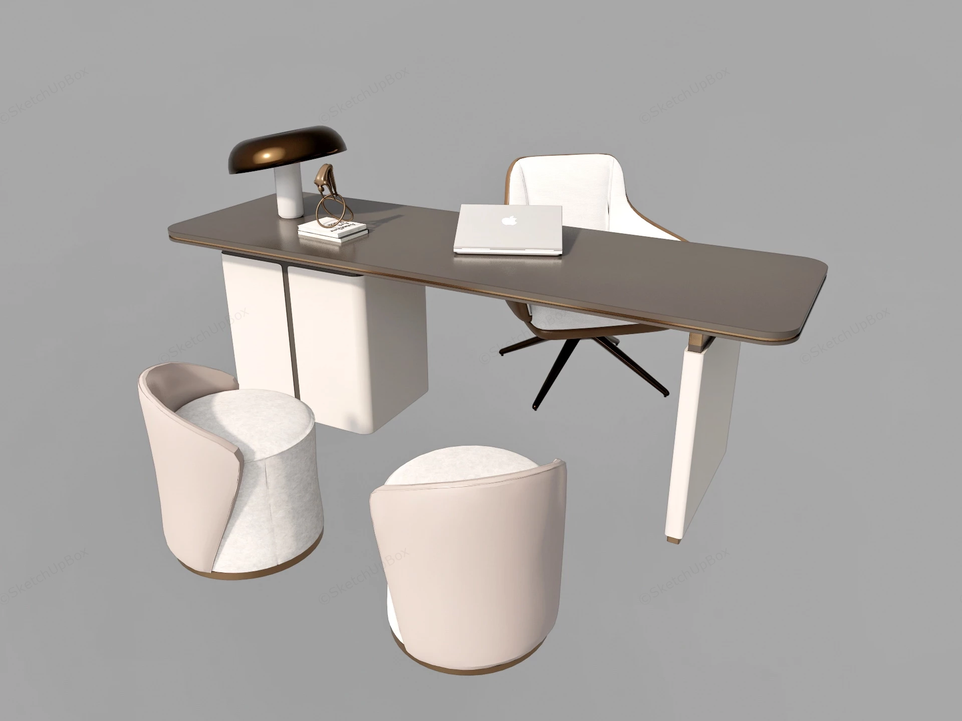 Home Office Desk And Chair Set sketchup model preview - SketchupBox