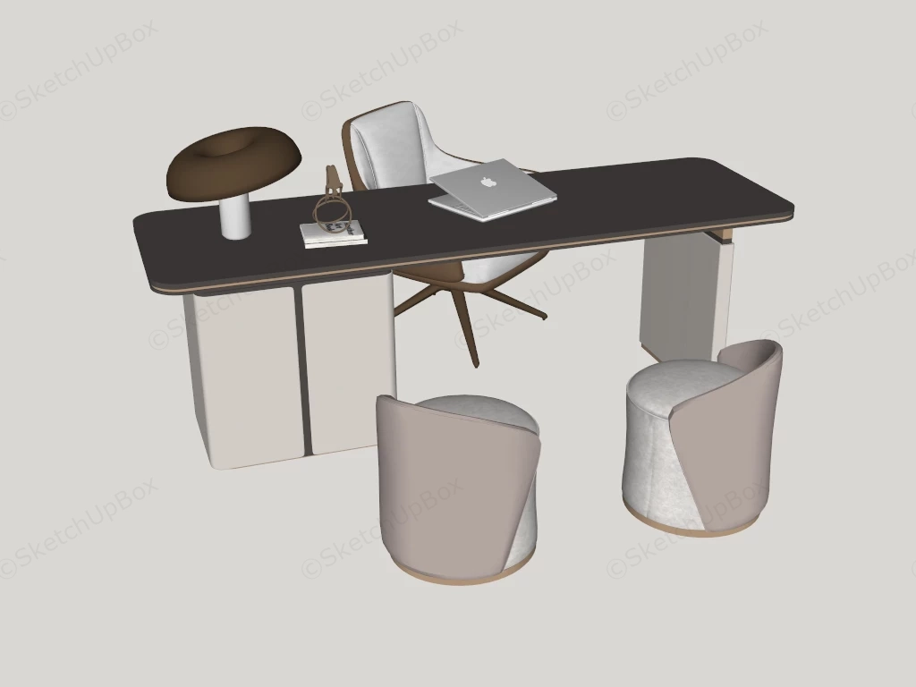 Home Office Desk And Chair Set sketchup model preview - SketchupBox