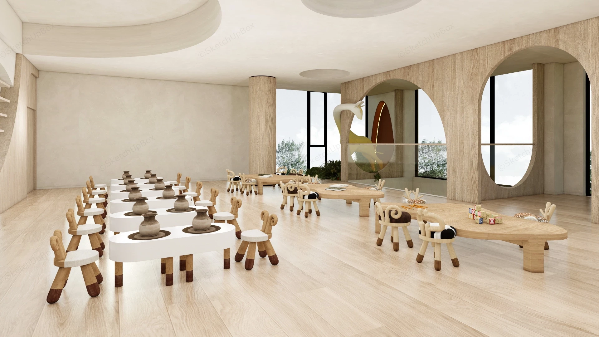 Kindergarten Arts And Crafts Room sketchup model preview - SketchupBox