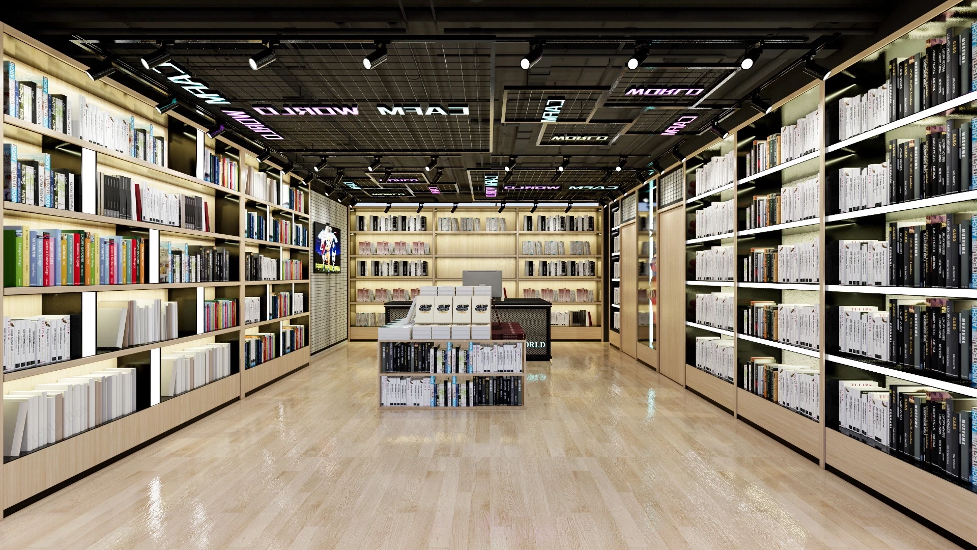 Bookstore Interior Design sketchup model preview - SketchupBox