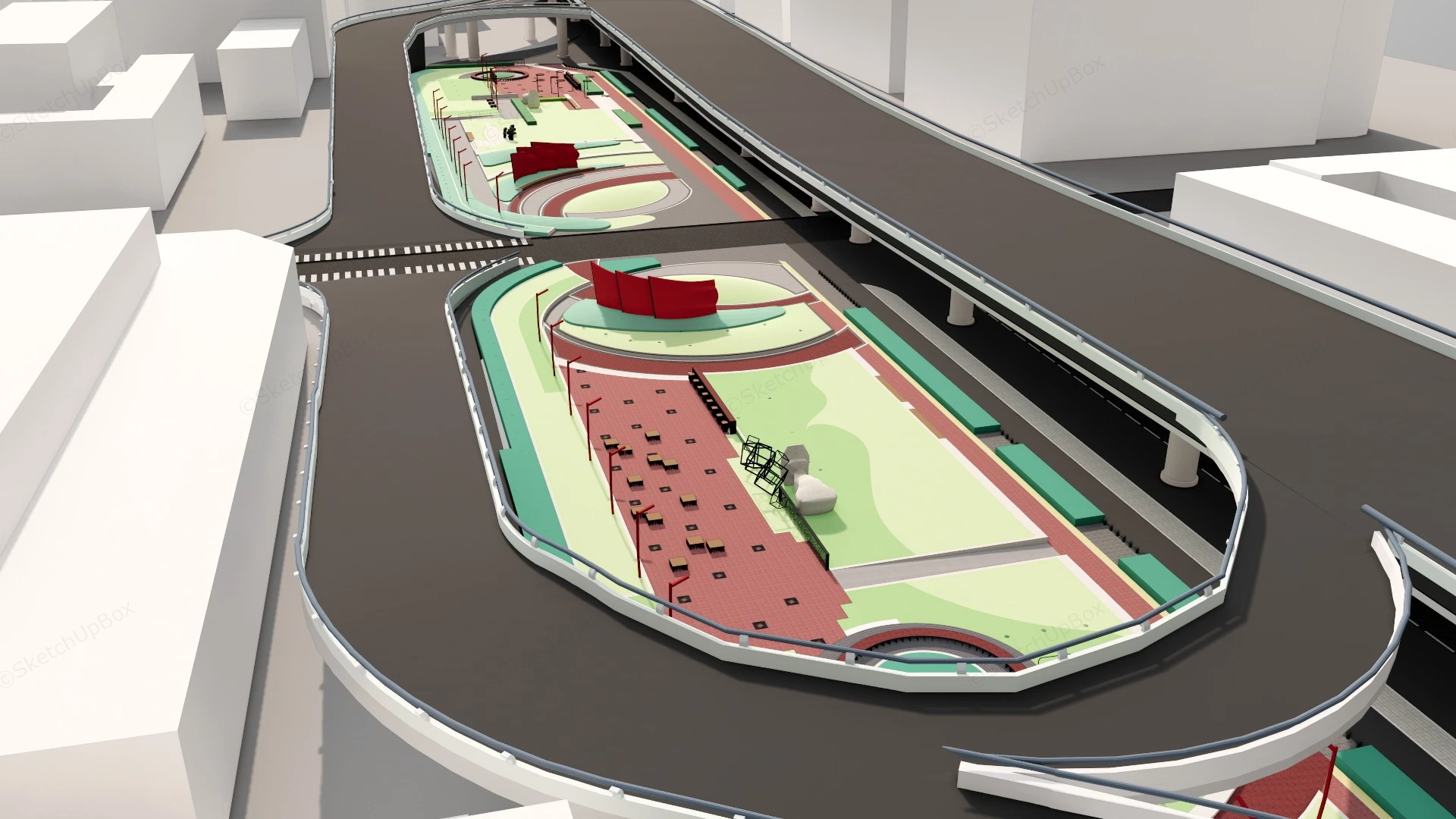 Overpass Park Plan sketchup model preview - SketchupBox