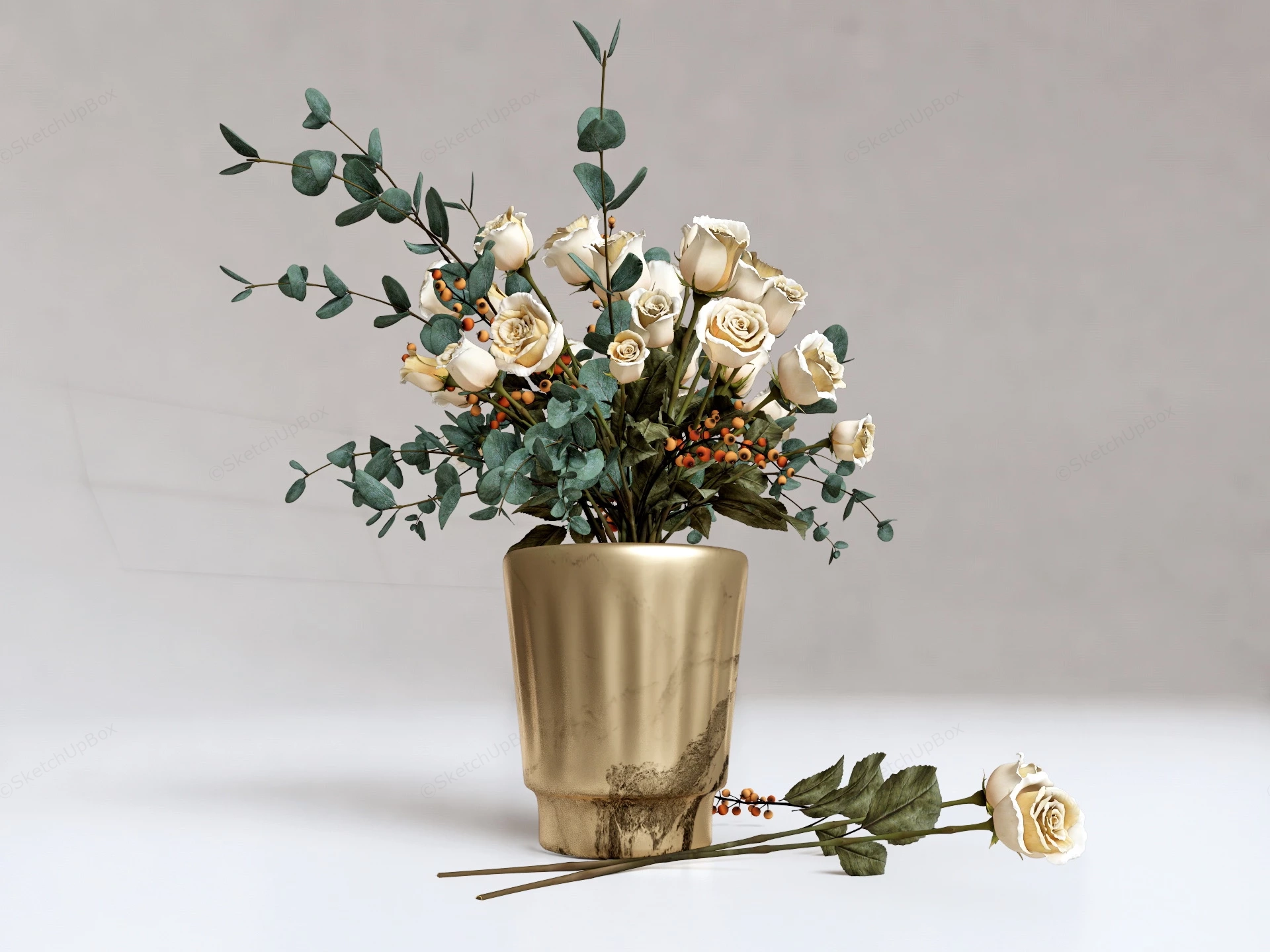 Roses Bouquet In Vase sketchup model preview - SketchupBox