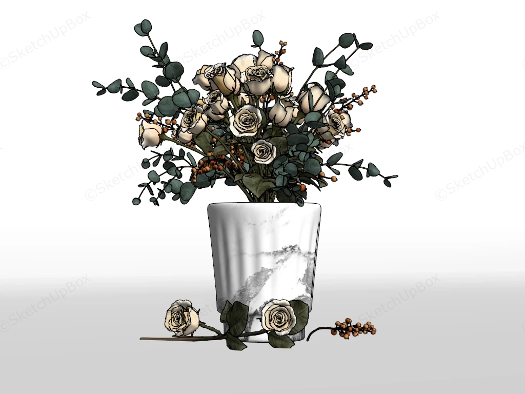 Roses Bouquet In Vase sketchup model preview - SketchupBox