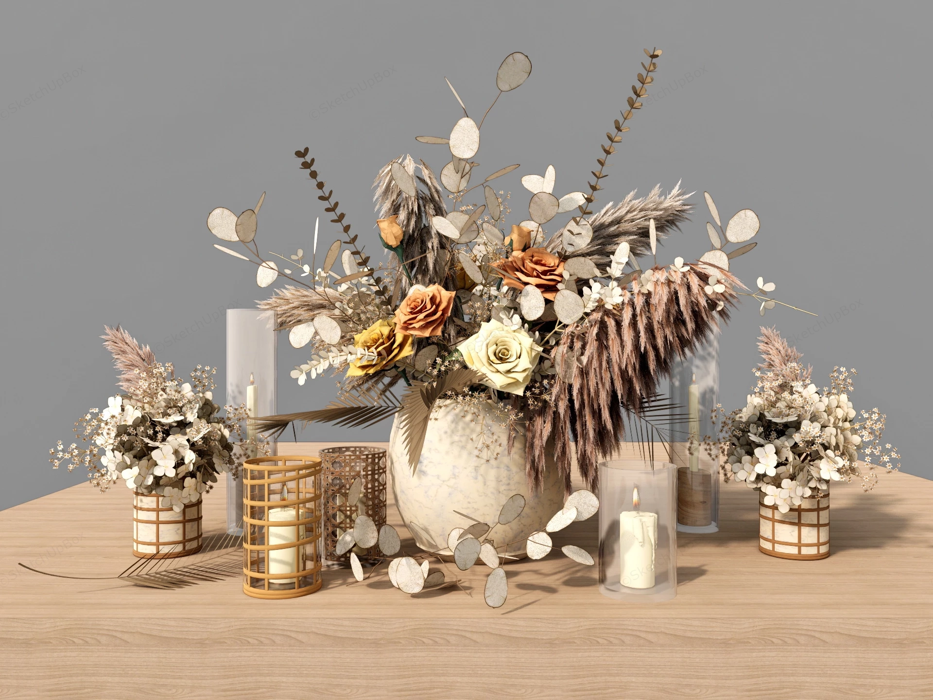 Bouquets And Candles sketchup model preview - SketchupBox