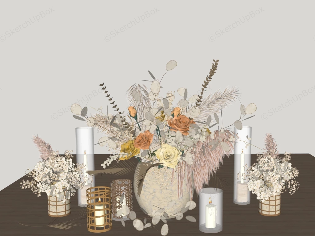 Bouquets And Candles sketchup model preview - SketchupBox