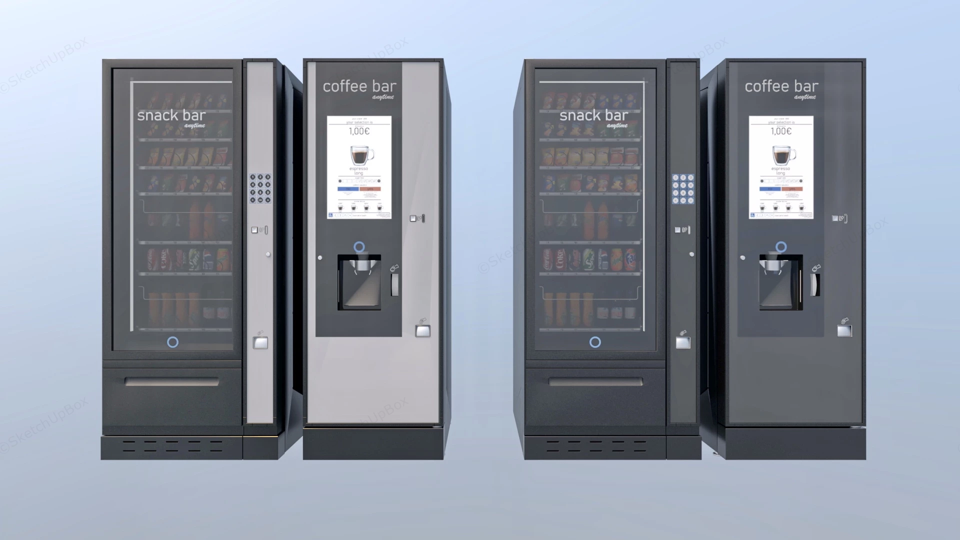 Snack & Coffee Vending Machines sketchup model preview - SketchupBox