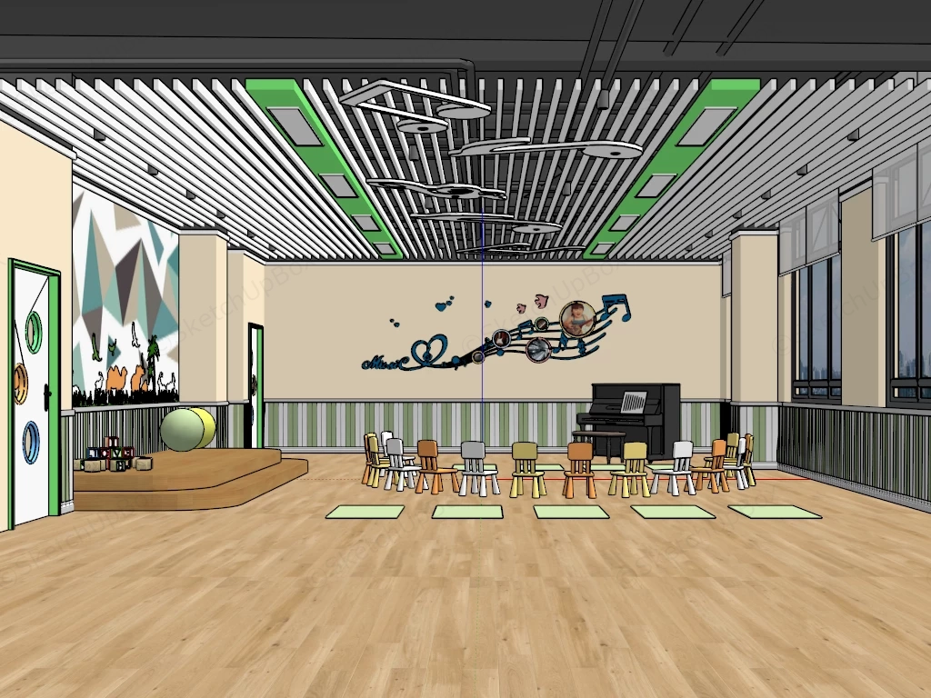 Kindergarten Music Room sketchup model preview - SketchupBox