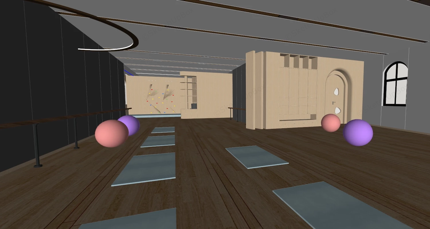 Yoga & Dance Studio Design sketchup model preview - SketchupBox