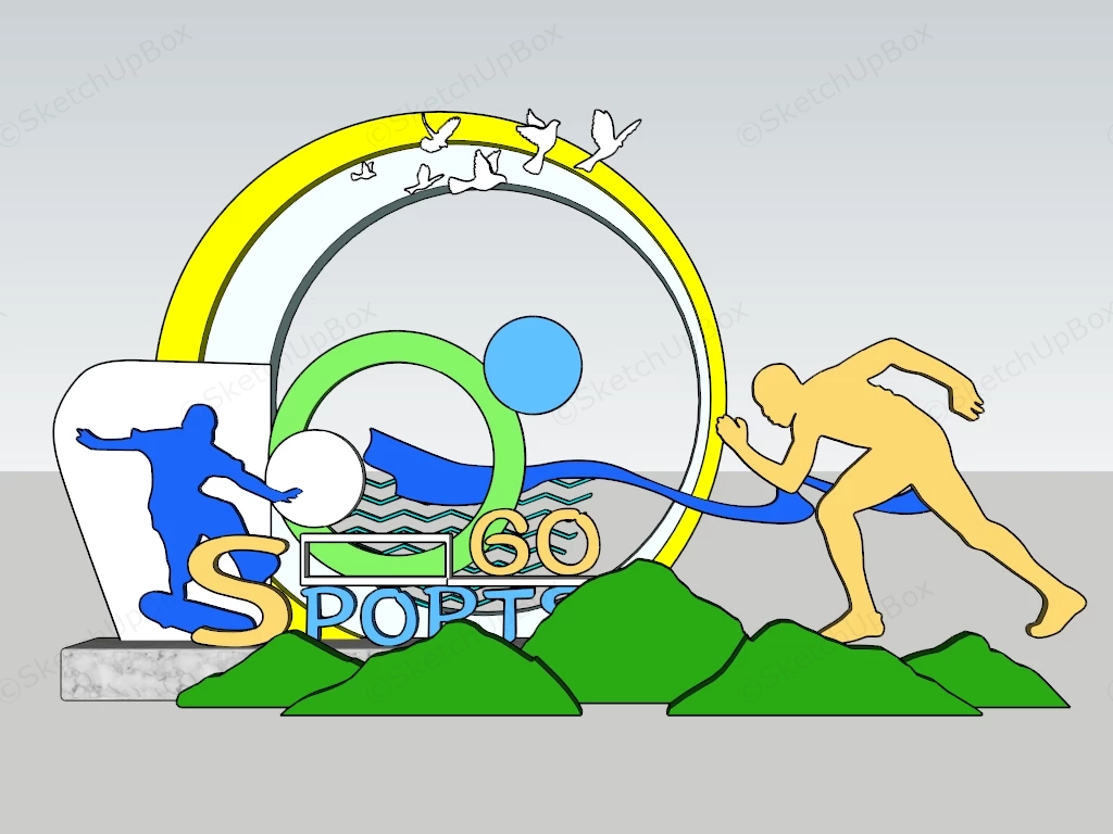 Sports Park Sculpture sketchup model preview - SketchupBox