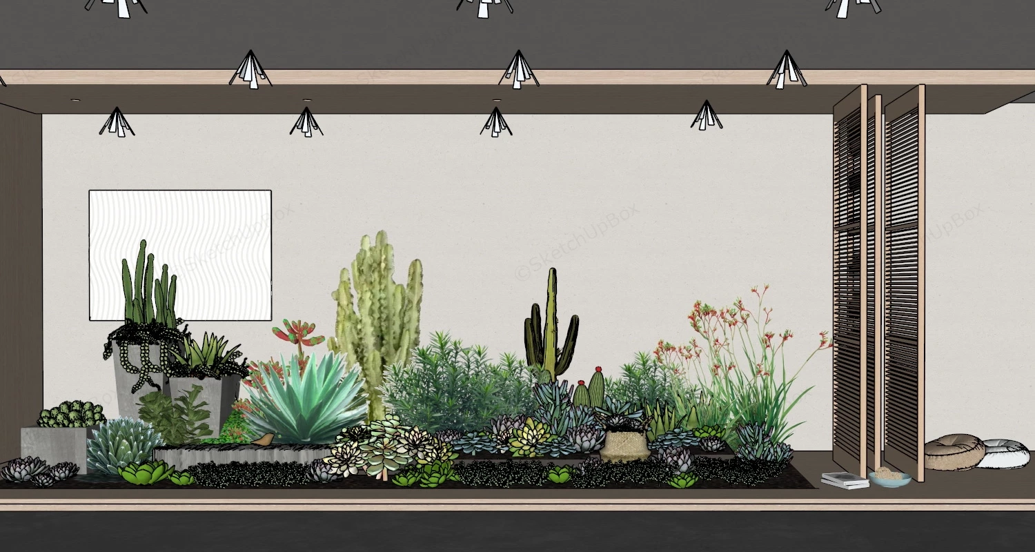 Beautiful Patio Garden sketchup model preview - SketchupBox