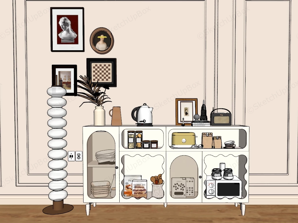 Cream Buffet Sideboard sketchup model preview - SketchupBox