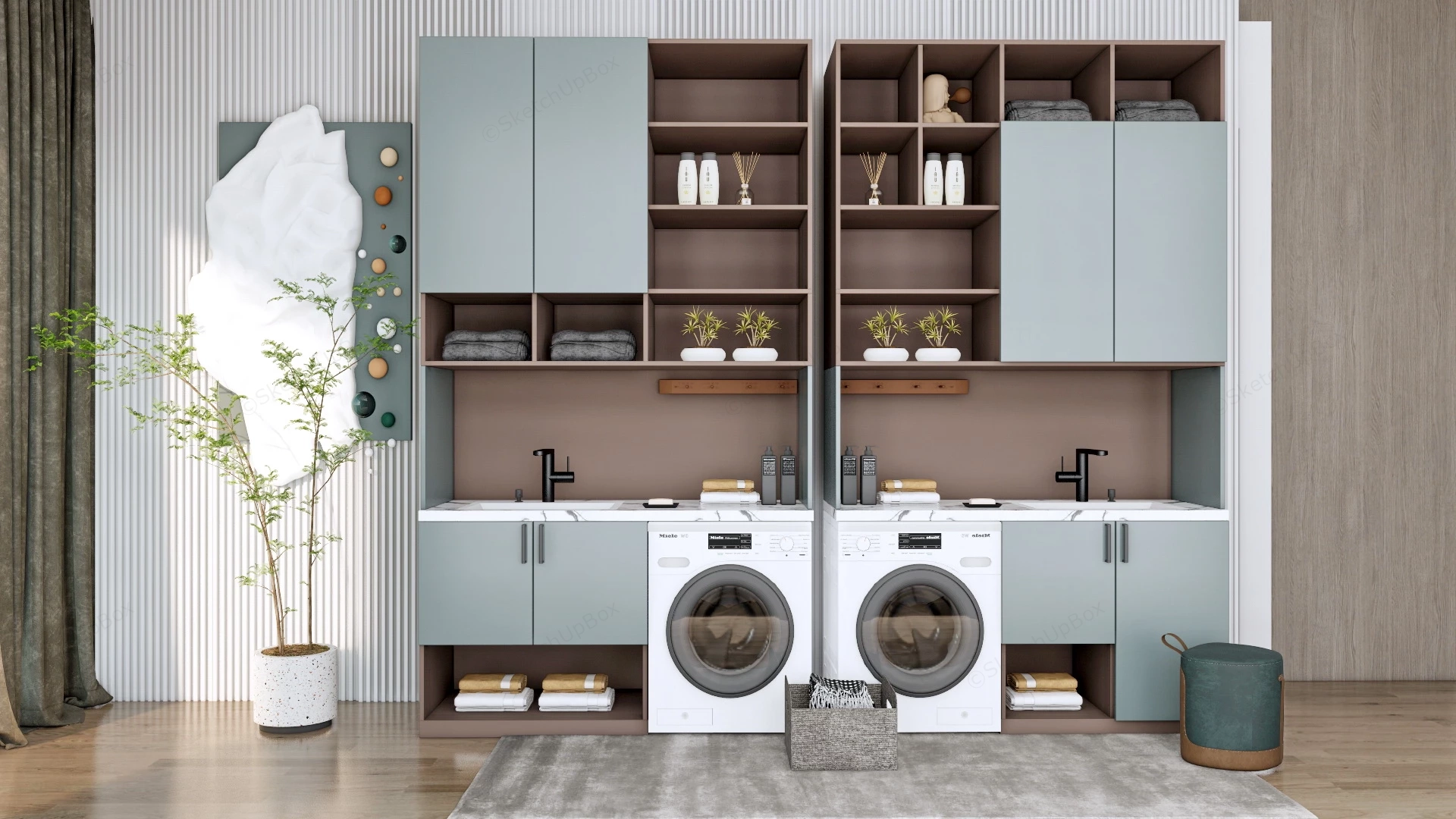 Modern Laundry Room Idea sketchup model preview - SketchupBox