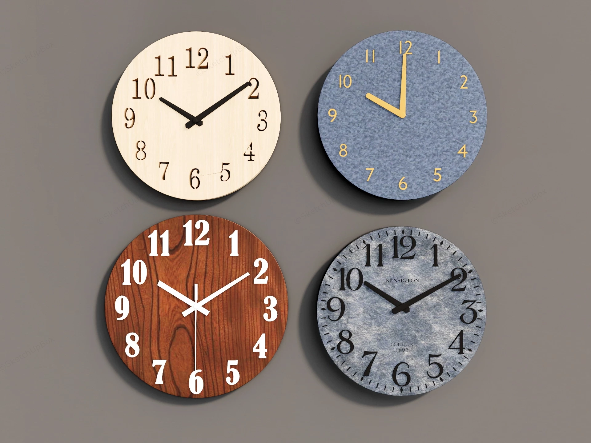 Modern Minimalist Wall Clocks sketchup model preview - SketchupBox