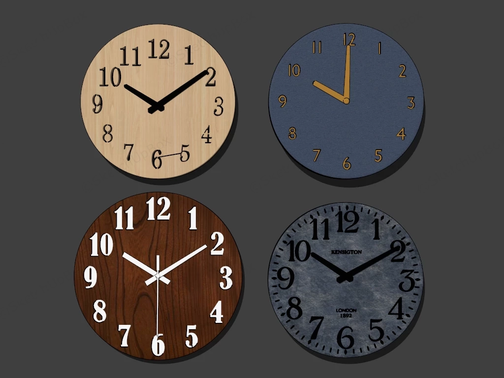Modern Minimalist Wall Clocks sketchup model preview - SketchupBox