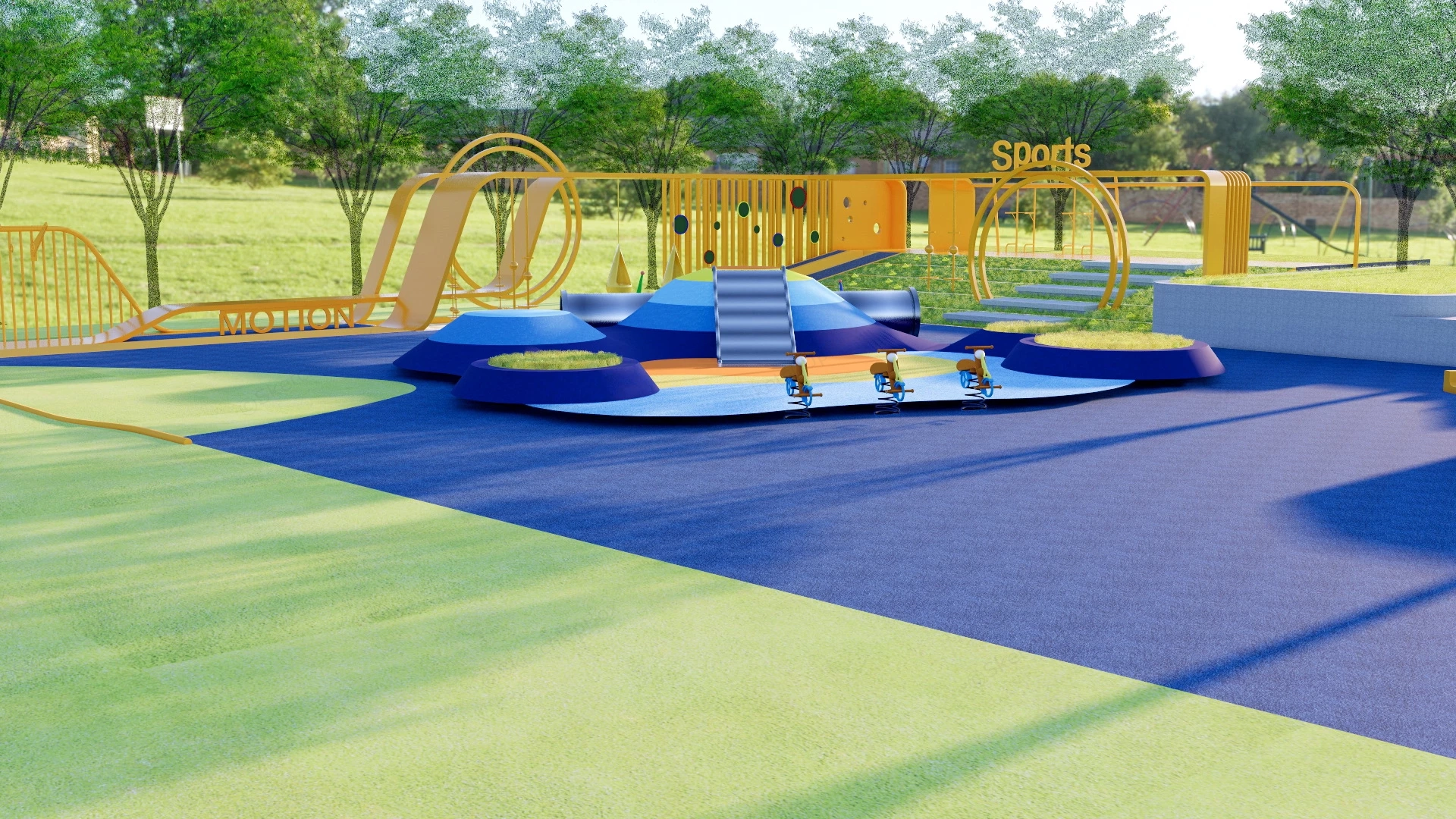 Rubber Flooring Playground sketchup model preview - SketchupBox