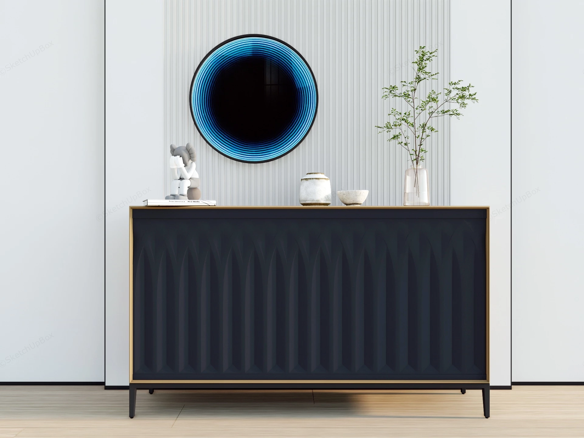 Entryway Console Cabinet Ideas sketchup model preview - SketchupBox