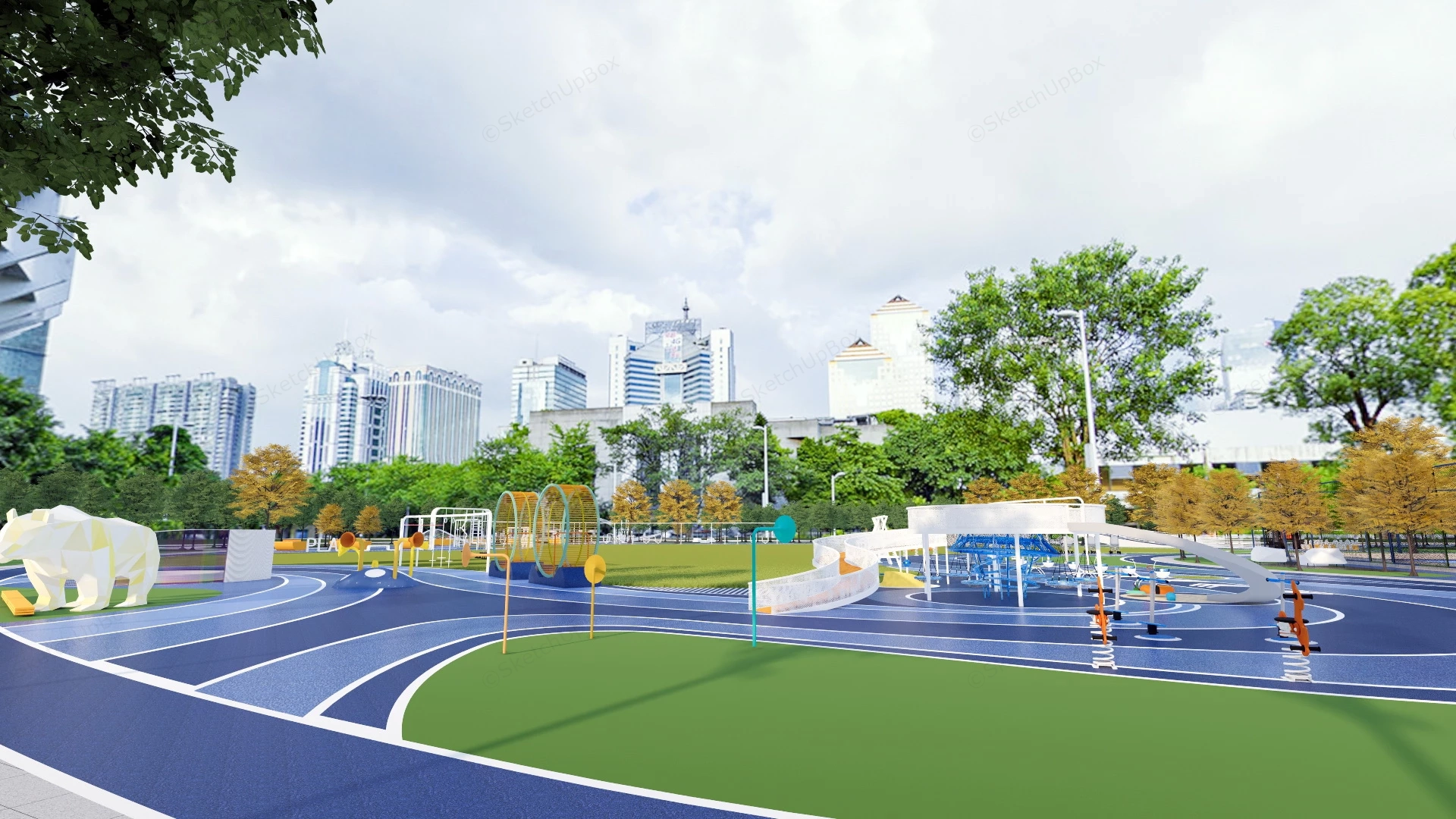 Citizen Sports Park & Playground Design sketchup model preview - SketchupBox