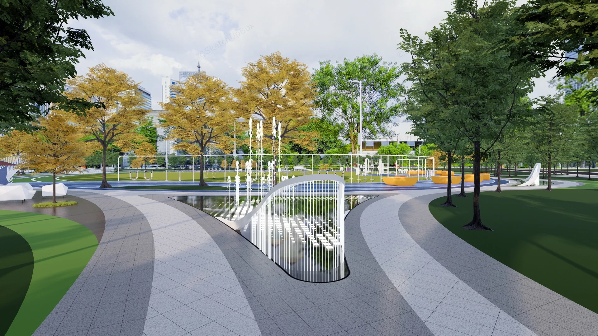 Citizen Sports Park & Playground Design sketchup model preview - SketchupBox