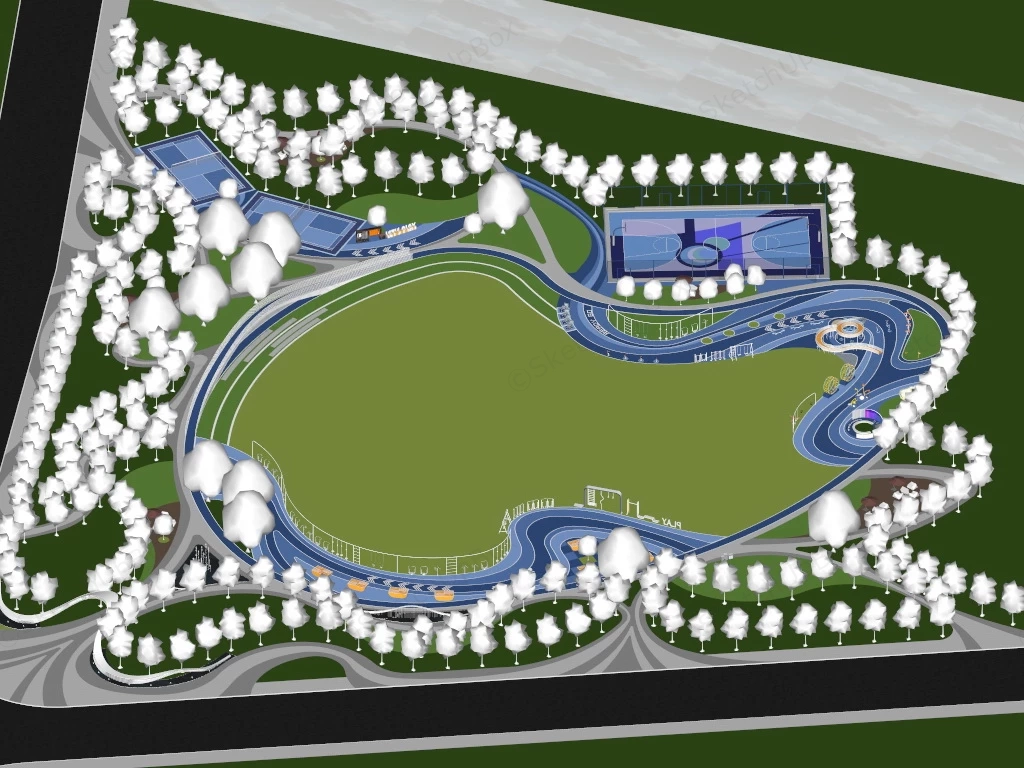 Citizen Sports Park & Playground Design sketchup model preview - SketchupBox