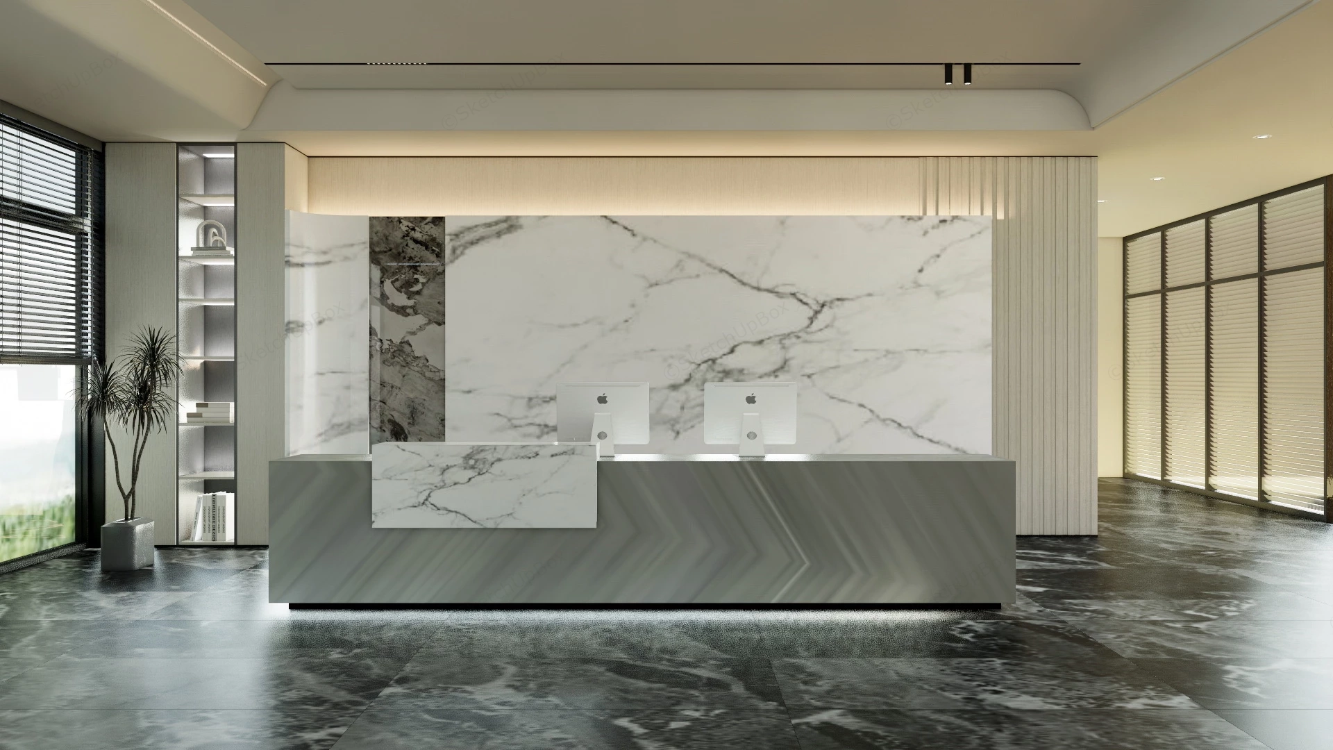 Modern Office Reception sketchup model preview - SketchupBox