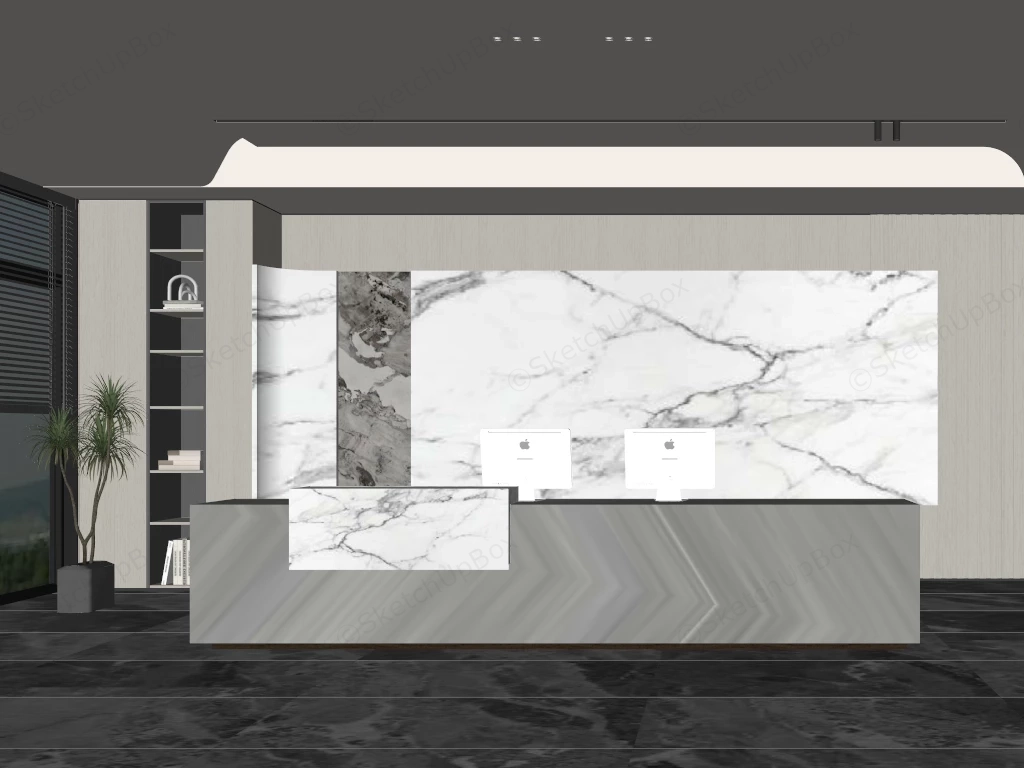 Modern Office Reception sketchup model preview - SketchupBox