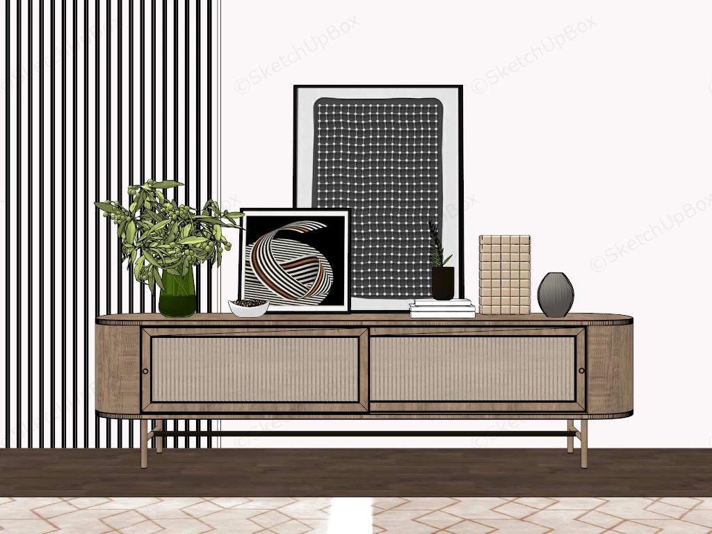 Minimalist Zen Inspired Sideboard sketchup model preview - SketchupBox