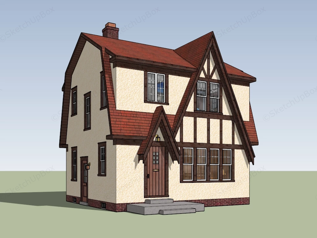 Small Tudor House sketchup model preview - SketchupBox