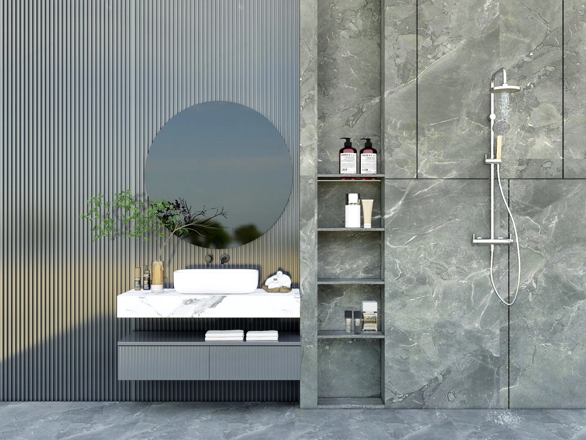 Bathroom Shower And Vanity sketchup model preview - SketchupBox