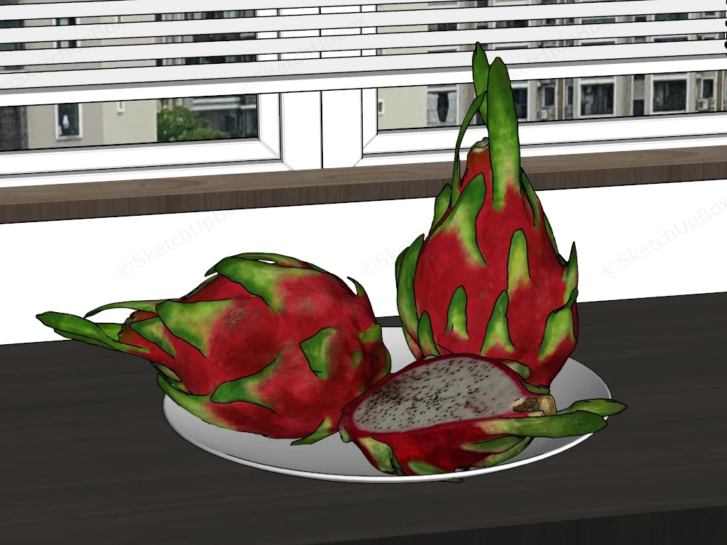White Dragon Fruit sketchup model preview - SketchupBox