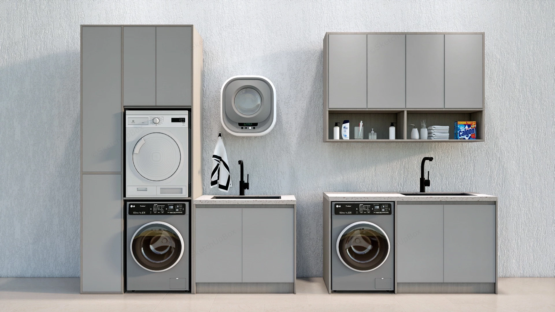 Laundry Cabinets With Sink sketchup model preview - SketchupBox