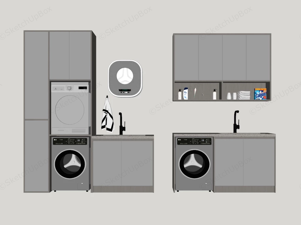 Laundry Cabinets With Sink sketchup model preview - SketchupBox