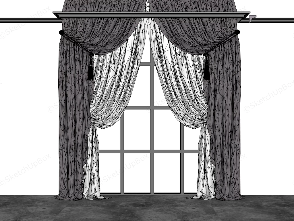 Classic Luxury Curtains sketchup model preview - SketchupBox