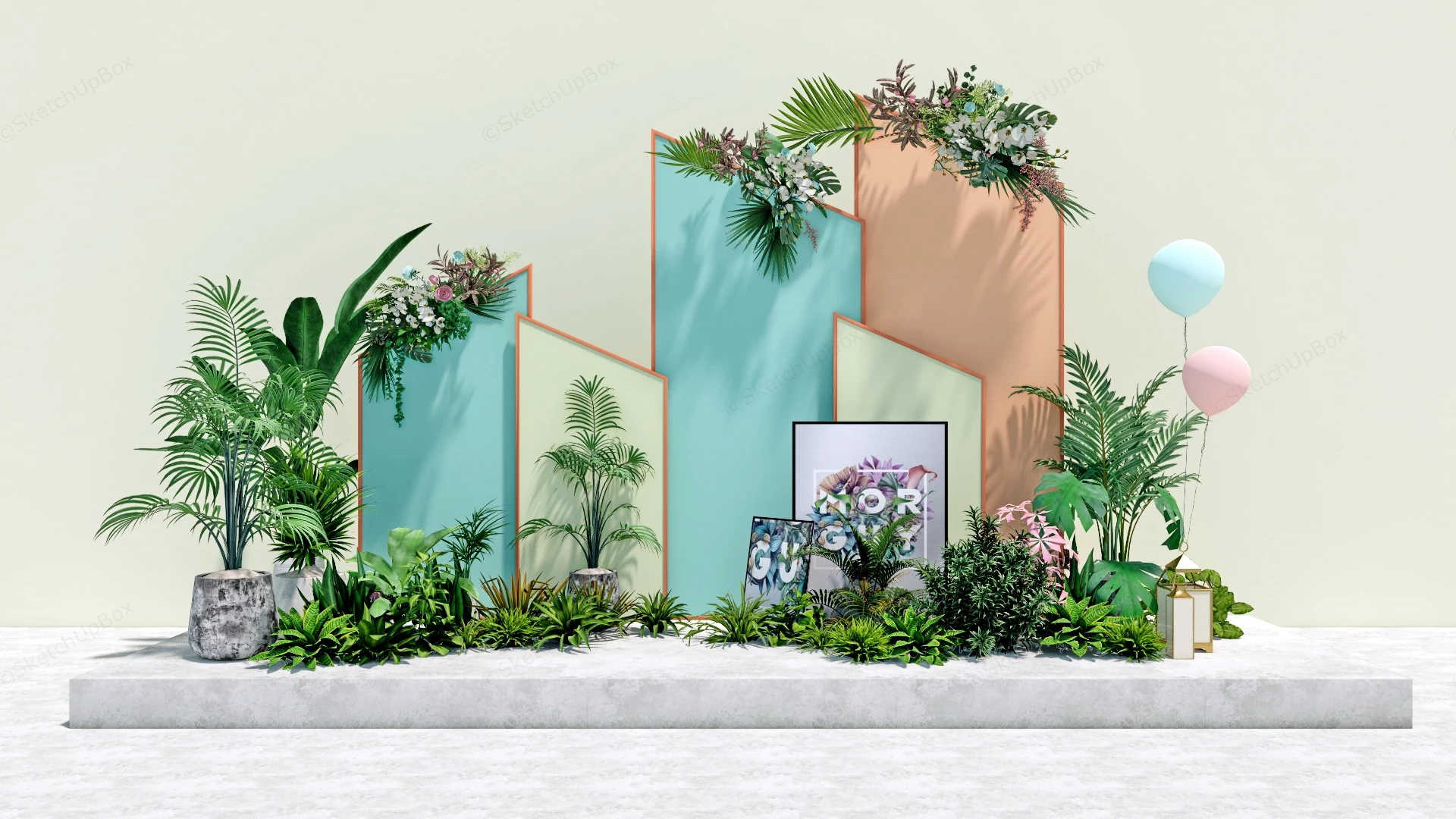 Garden Wedding Photo Backdrop sketchup model preview - SketchupBox