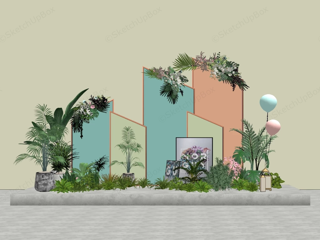 Garden Wedding Photo Backdrop sketchup model preview - SketchupBox
